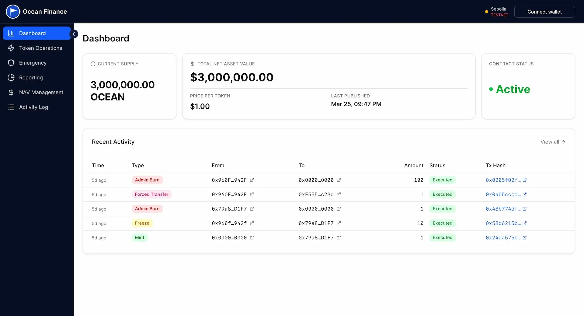 Ocean Finance screen 2