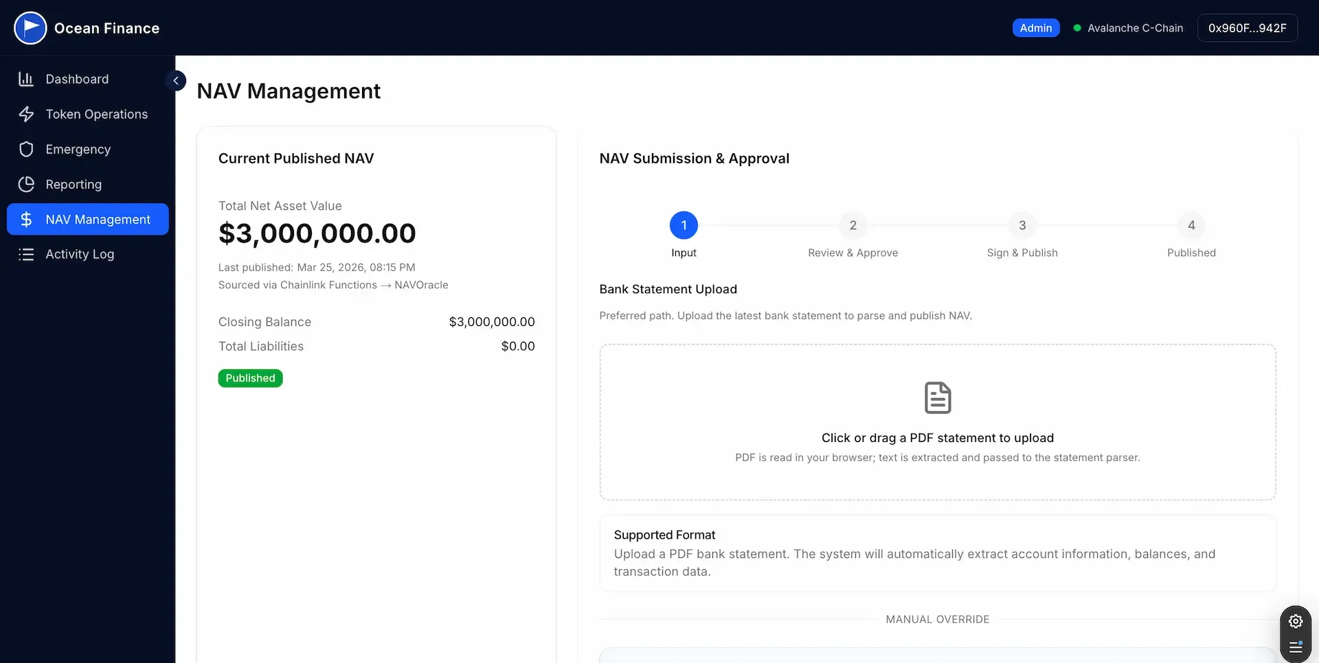 Ocean Finance screen 1
