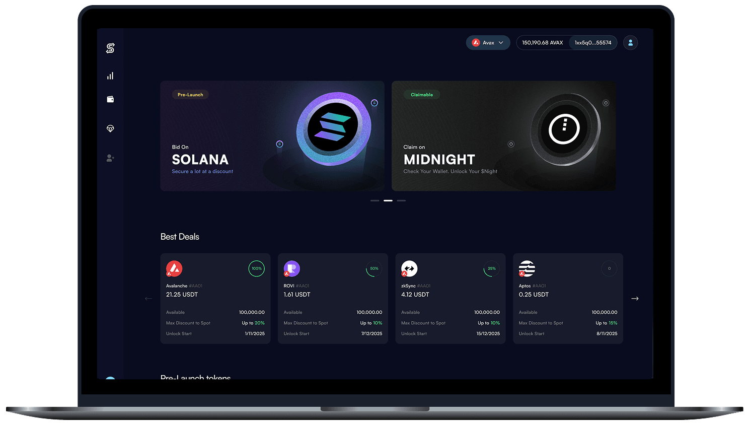 Secondswap DEFI Secondary Locked Token Marketplace screen 1