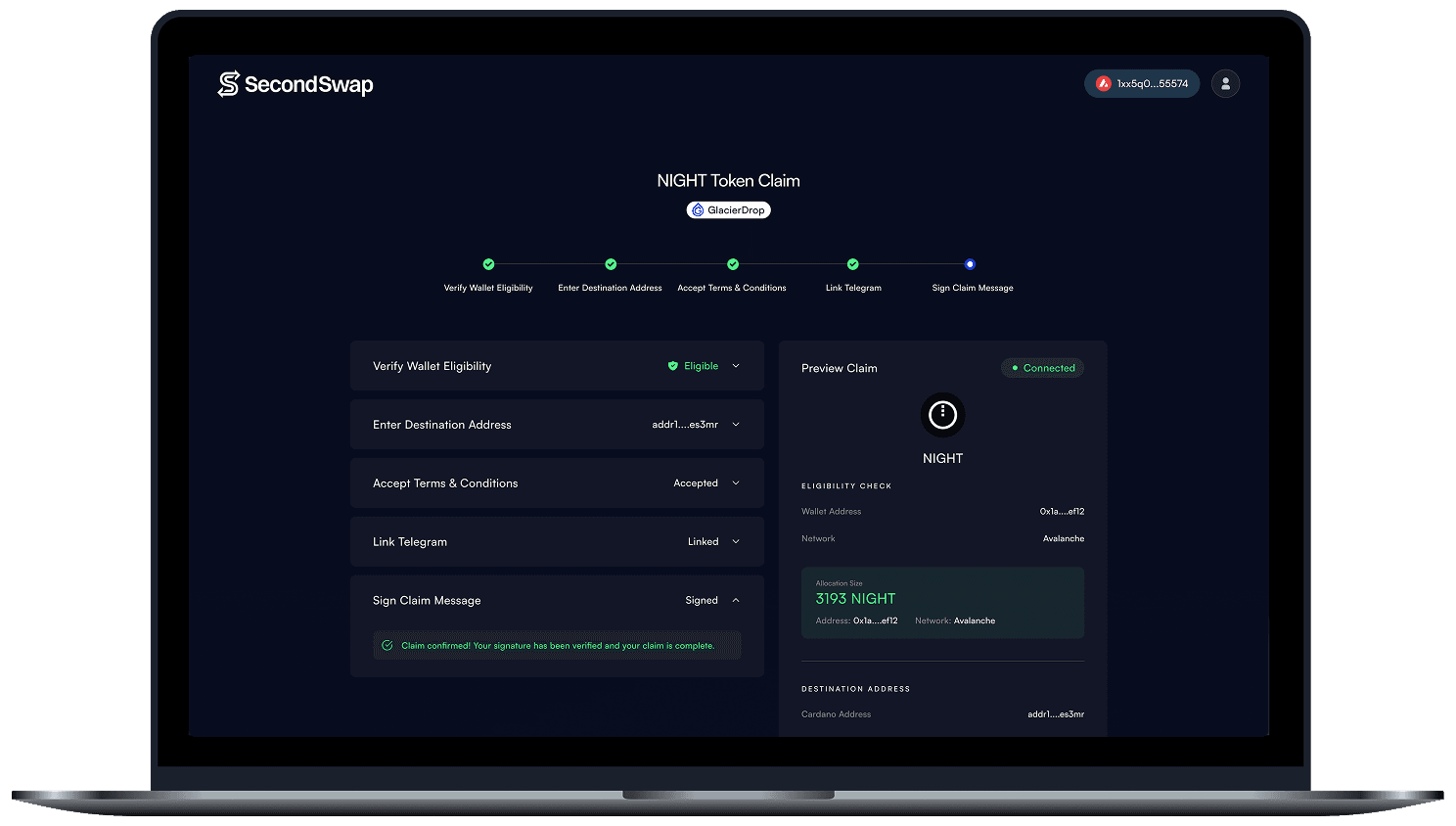 Secondswap DEFI Secondary Locked Token Marketplace screen 6